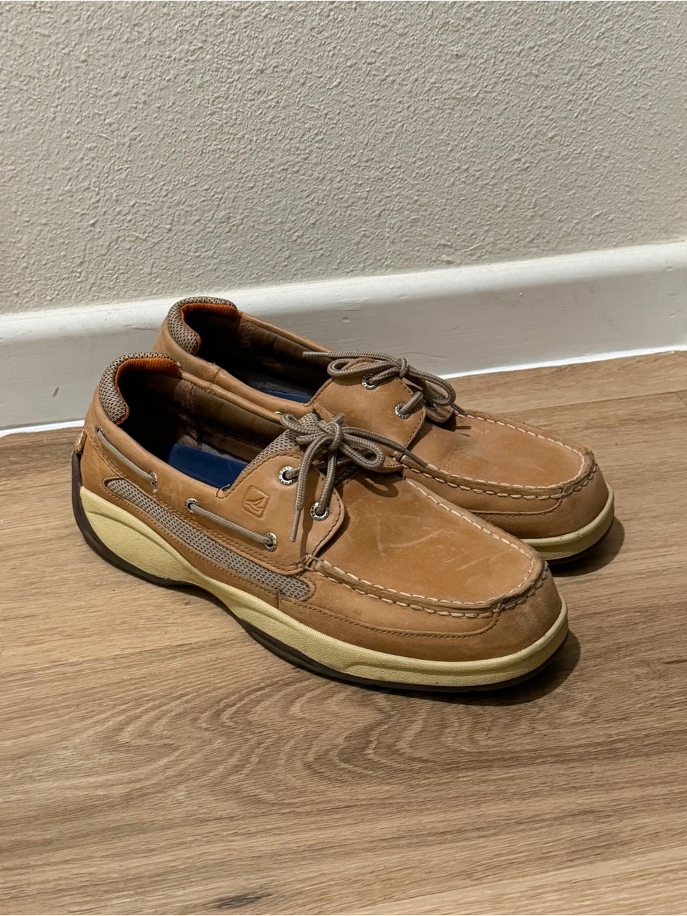 Sperry Top-Sider Men’s Lanyard 2-Eye Boat Shoe size 11.5W Tan 0777924 Leather